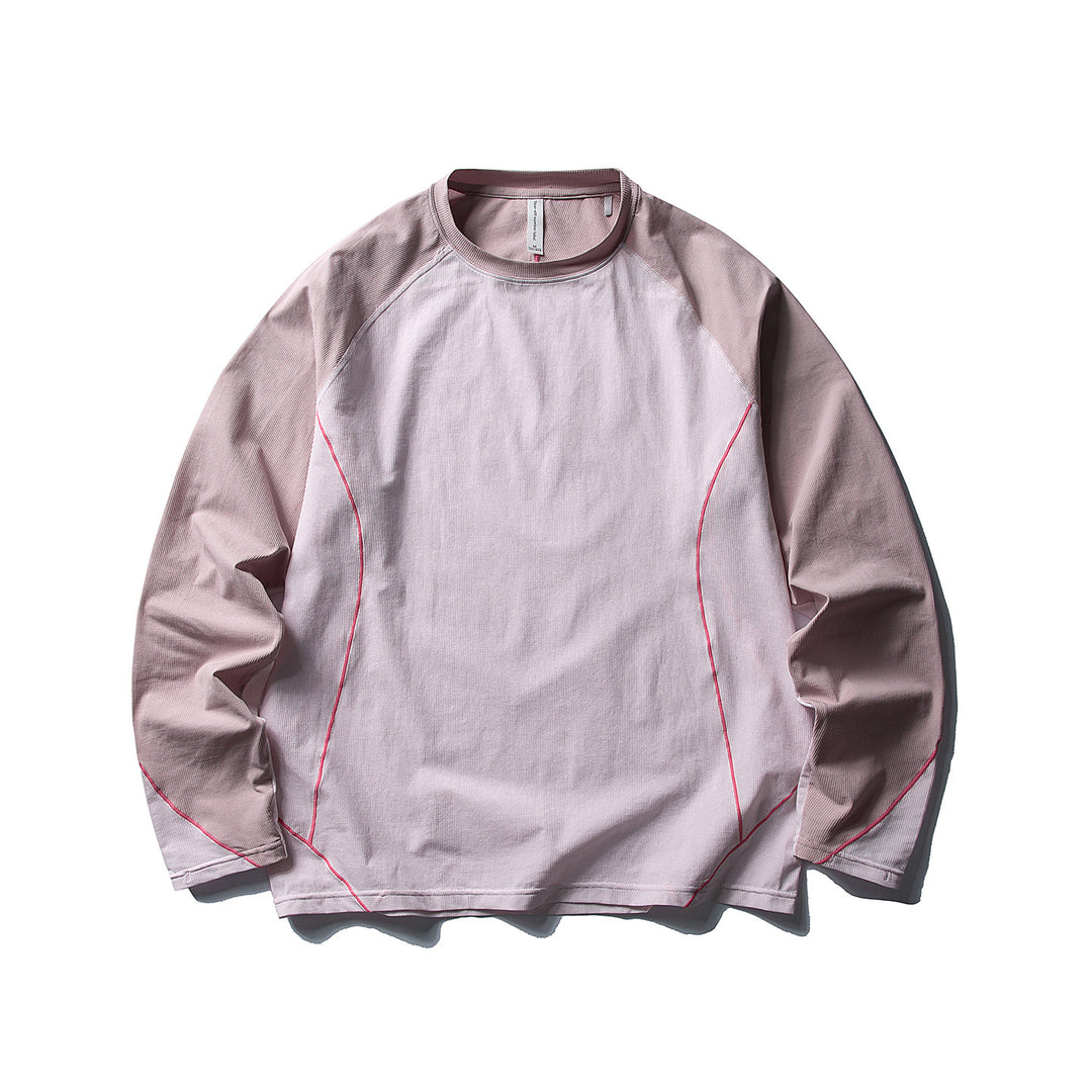 Damen Oversize-Langarmshirt mit Raglanärmeln und markanten Kontrastnähten Drune