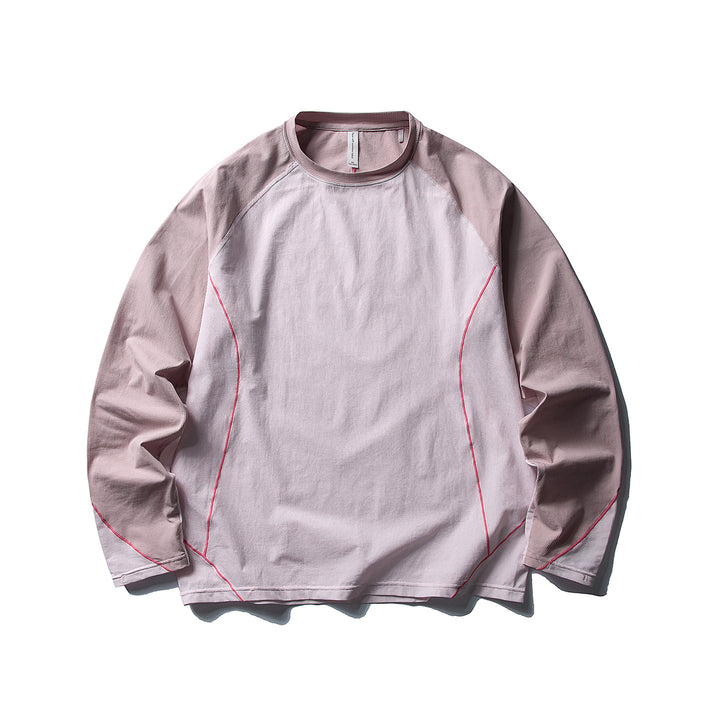 Damen Oversize-Langarmshirt mit Raglanärmeln und markanten Kontrastnähten Drune