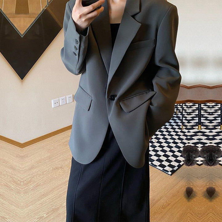 Damen Oversized Blazer aus hochwertigem Material mit Taschen Drune
