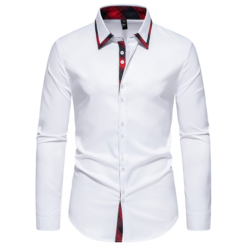 Herren Langarmhemd mit modernem Karomuster und eleganter Knopfleiste Drune