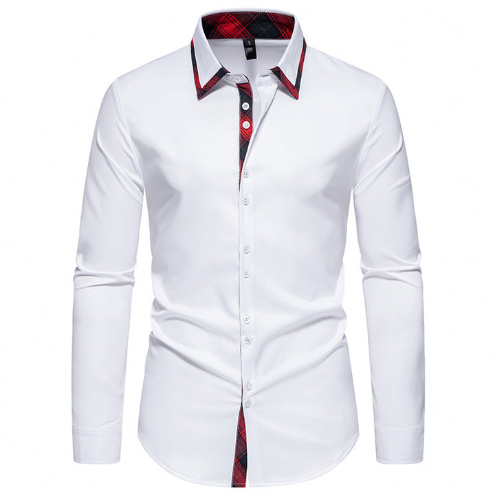 Herren Langarmhemd mit modernem Karomuster und eleganter Knopfleiste Drune