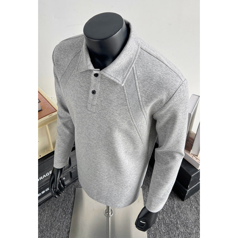 Herren Sportliches Langarm Poloshirt Drune
