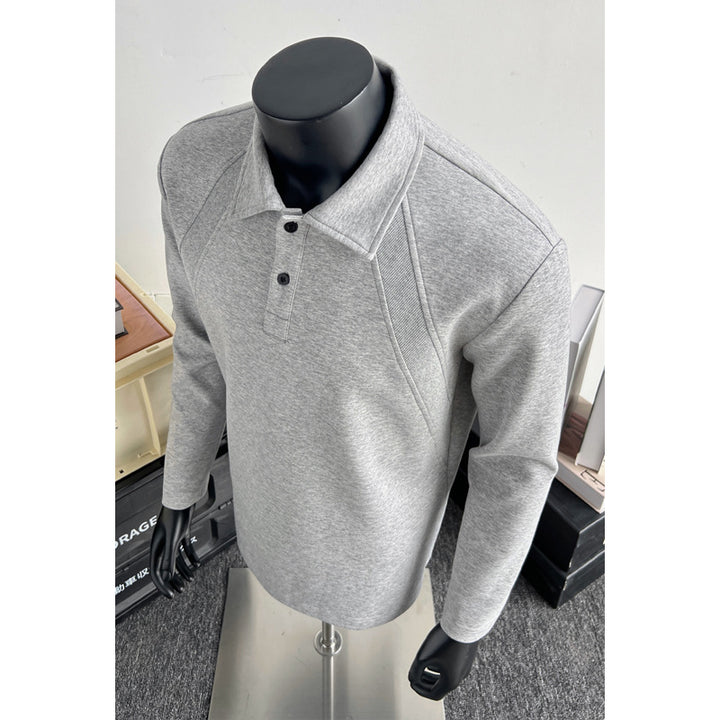 Herren Sportliches Langarm Poloshirt Drune