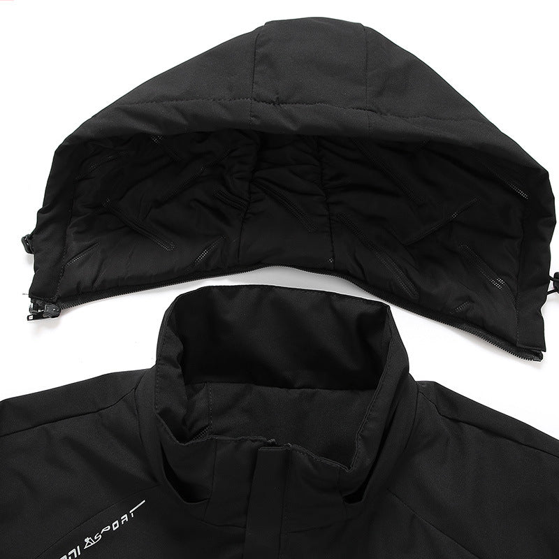 Herren wasserabweisender Urban-Softshell-Kapuzenblouson mit leicht wattierter Steppinnenlage, verdecktem Reißverschluss und elastischen Bündchen Drune