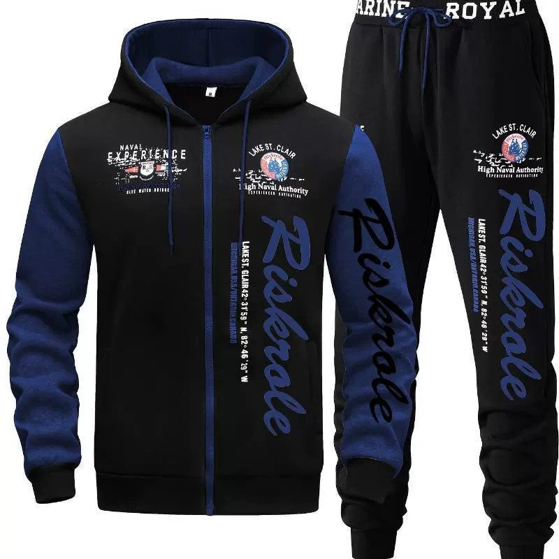 Herren Sportlicher Hoodie- und Jogginghosen-Set Drune