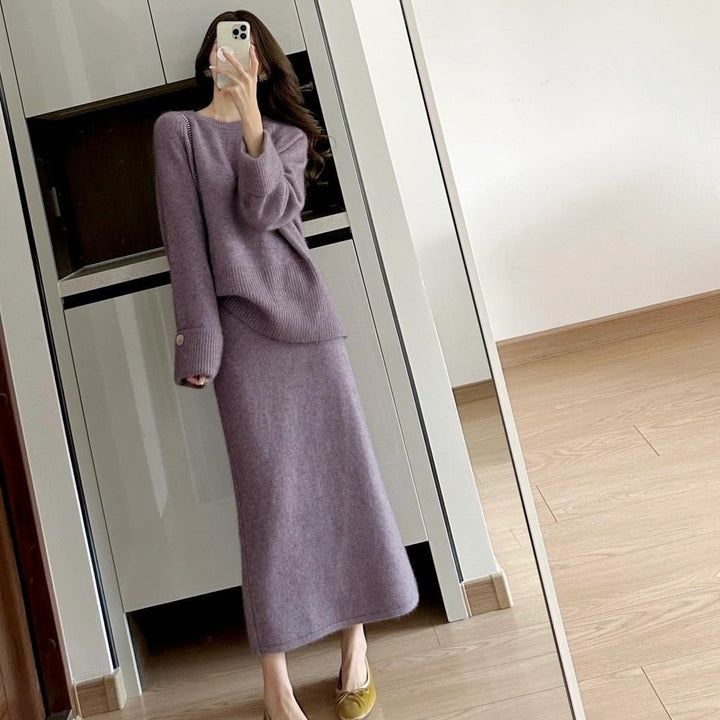 Damen Grobstrickpullover mit lässigem Schnitt und raffiniertem Stehkragen Drune