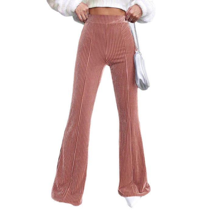 Damen Elegante und bequeme Samthose mit vertikalen Streifen Drune