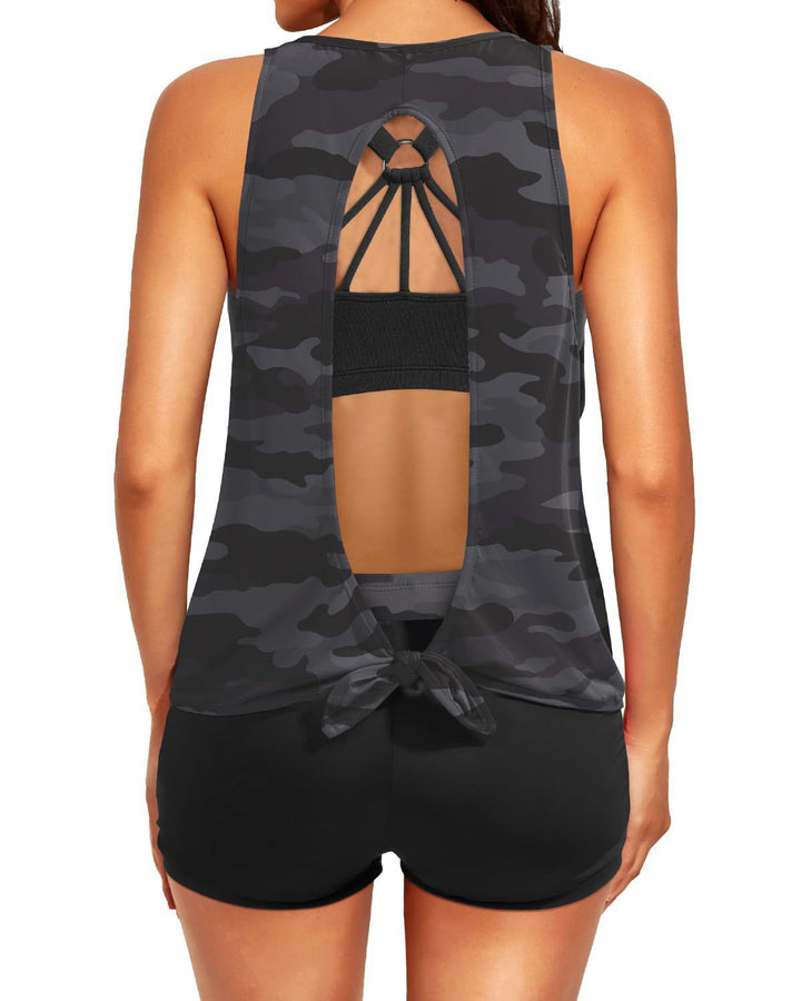 Damen Sportliches Tankini-Oberteil mit elegantem Rückenausschnitt Drune