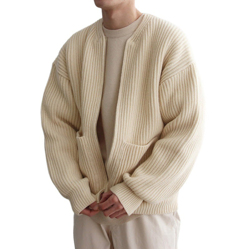 Damen Modische Strickjacke mit Reißverschluss Drune