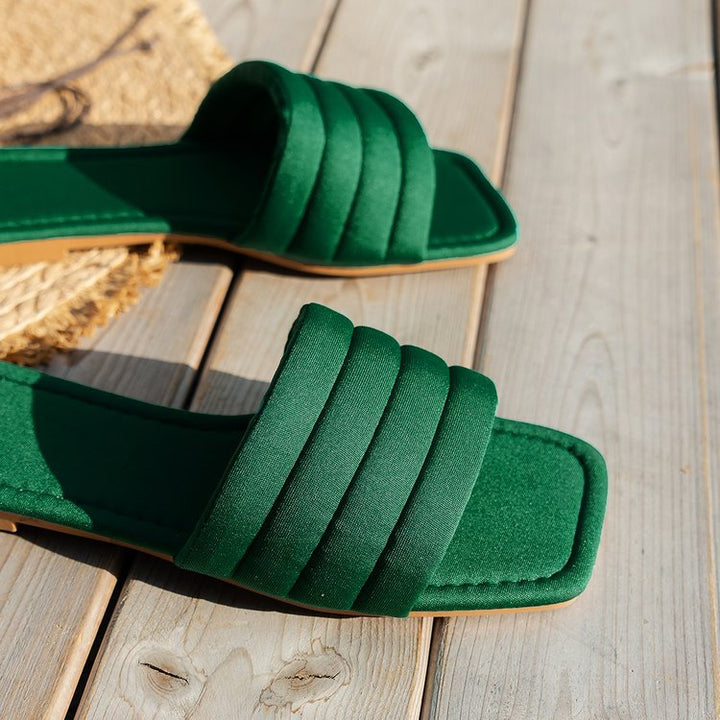 Damen Komfortable und stilvolle Mules mit gepolstertem Riemen Drune