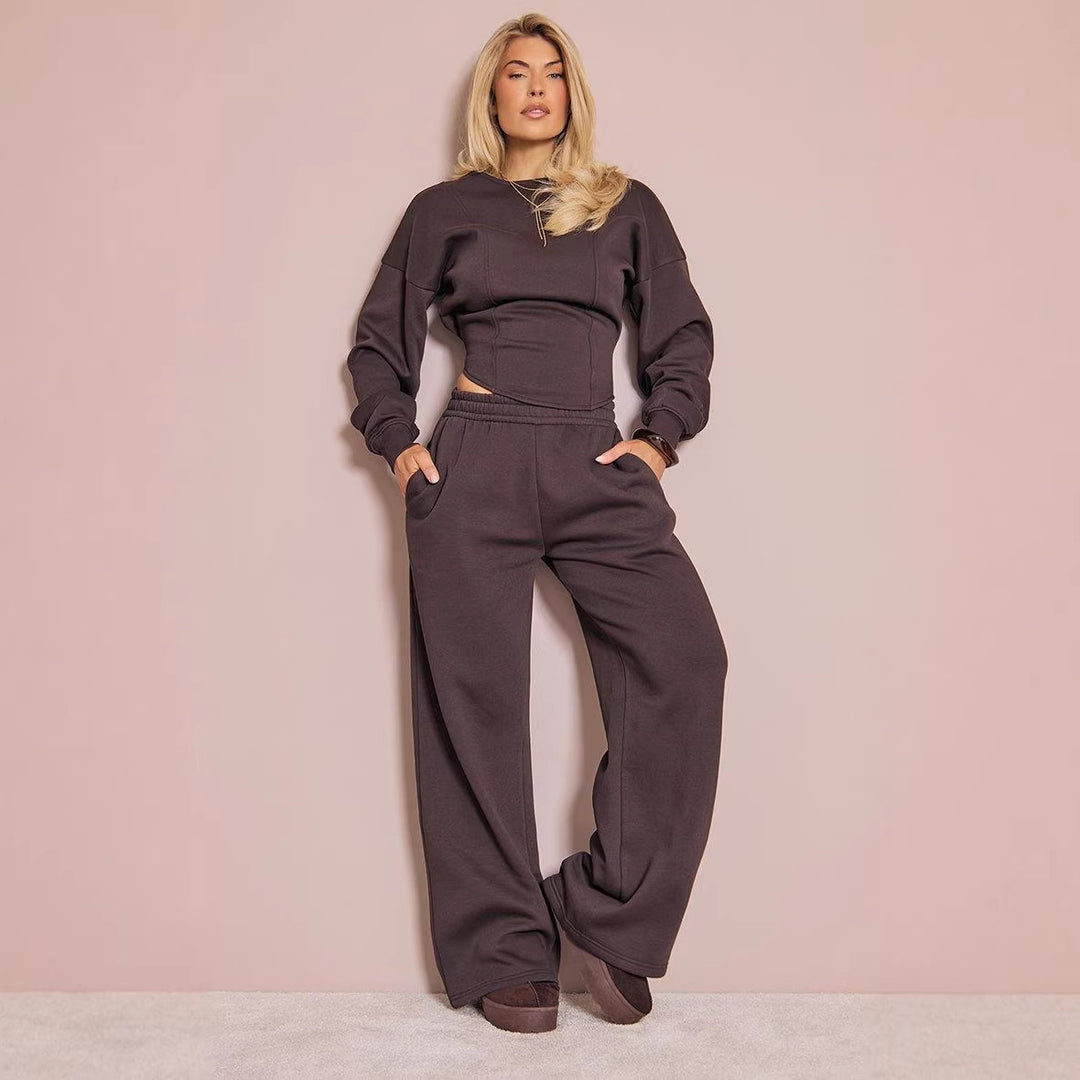 Damen Loungeanzug mit weitem Schnitt und elastischem Bund