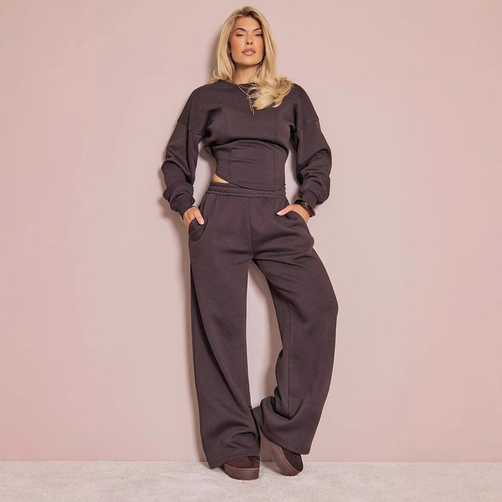 Damen Loungeanzug mit weitem Schnitt und elastischem Bund