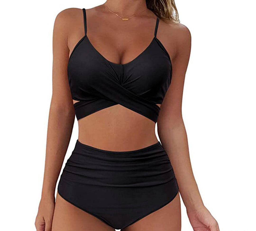 Damen Zweiteilige Bademode mit floralem Muster und Raffung Drune