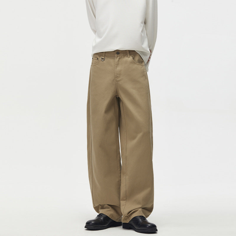 Herren Extraweite High‑Waist Palazzohose aus schwerer Baumwolle Drune
