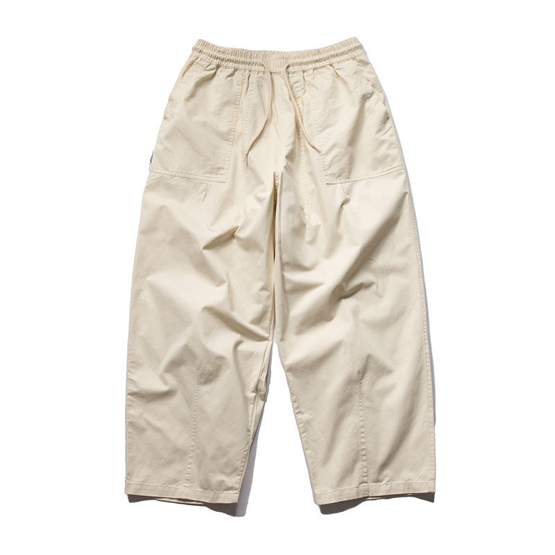 Herren Weite Relaxed-Cargo-Hose mit elastischem Tunnelzugbund und aufgesetzten Beuteltaschen Drune