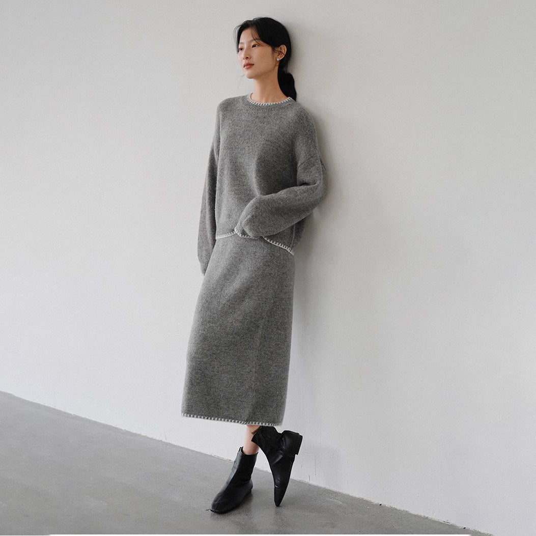 Damen kuscheliges Strickensemble mit eleganten Details Drune