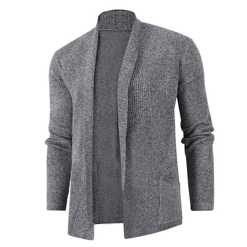 Herren modische Strickjacke mit offenem Schnitt und praktischen Taschen Drune