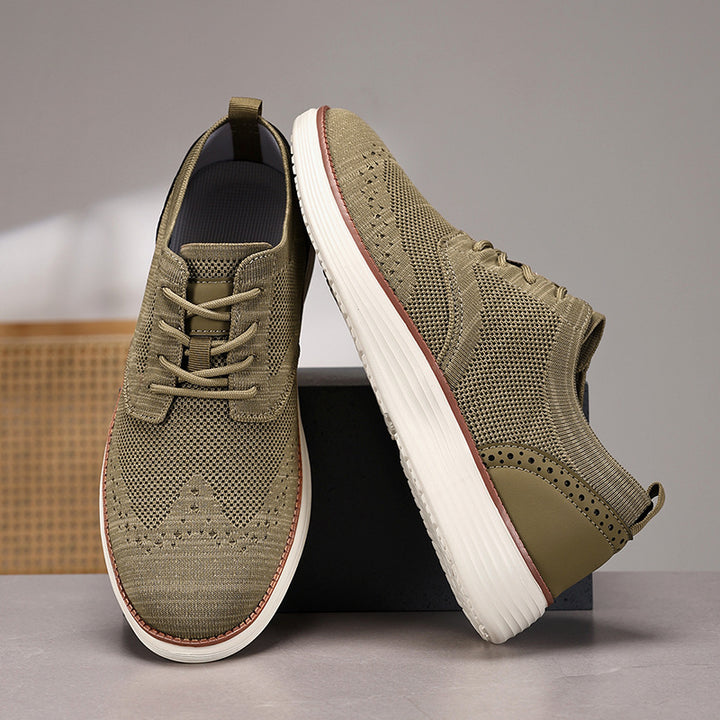 Herren nan gestrickter Oxford-Sneaker mit Wingtip-Perforation und federleichter EVA-Sohle Drune
