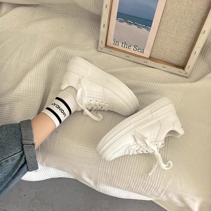 Damen Modische Plateau Sneakers mit komfortablem Rückenschutz Drune