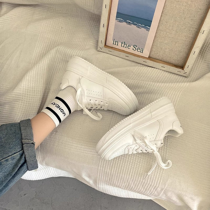 Damen Modische Plateau Sneakers mit komfortablem Rückenschutz Drune