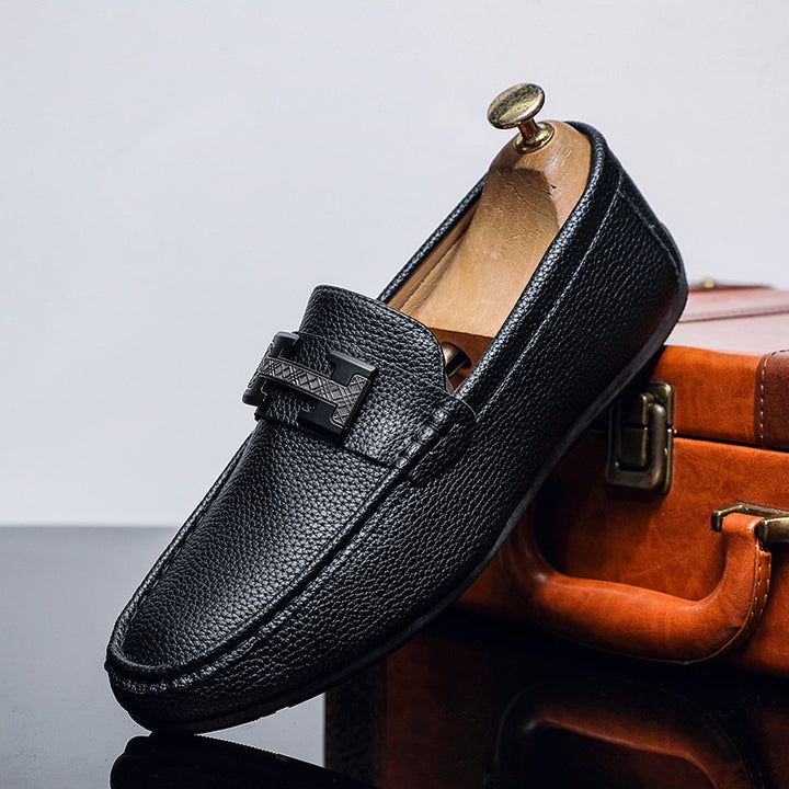 Herren Elegante Mokassins mit Metallverschluss