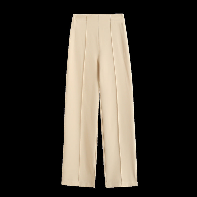Damen Elegante High‑Waist Palazzo‑Hose mit durchgehender Bügelfalte und Clean‑Finish Drune