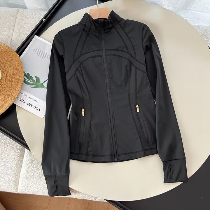 Damen Sportliche Laufjacke mit hohem Kragen und atmungsaktivem Material Drune