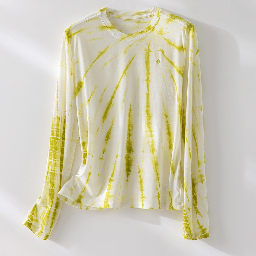 Herren Langärmeliges Batik-Longsleeve mit Slub-Struktur Drune