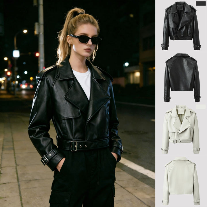 Damen Modische Bikerjacke mit asymmetrischem Reißverschluss Drune