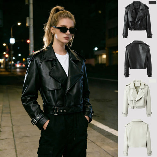 Damen Modische Bikerjacke mit asymmetrischem Reißverschluss Drune