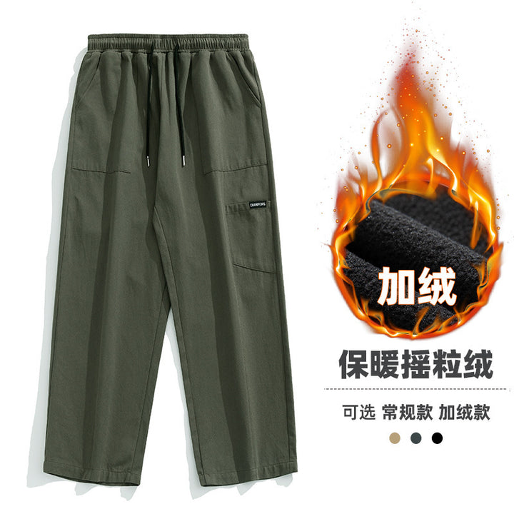 Unisex Weite Utility-Cargo-Hose mit elastischem Bund und Mehrfachtaschen Drune