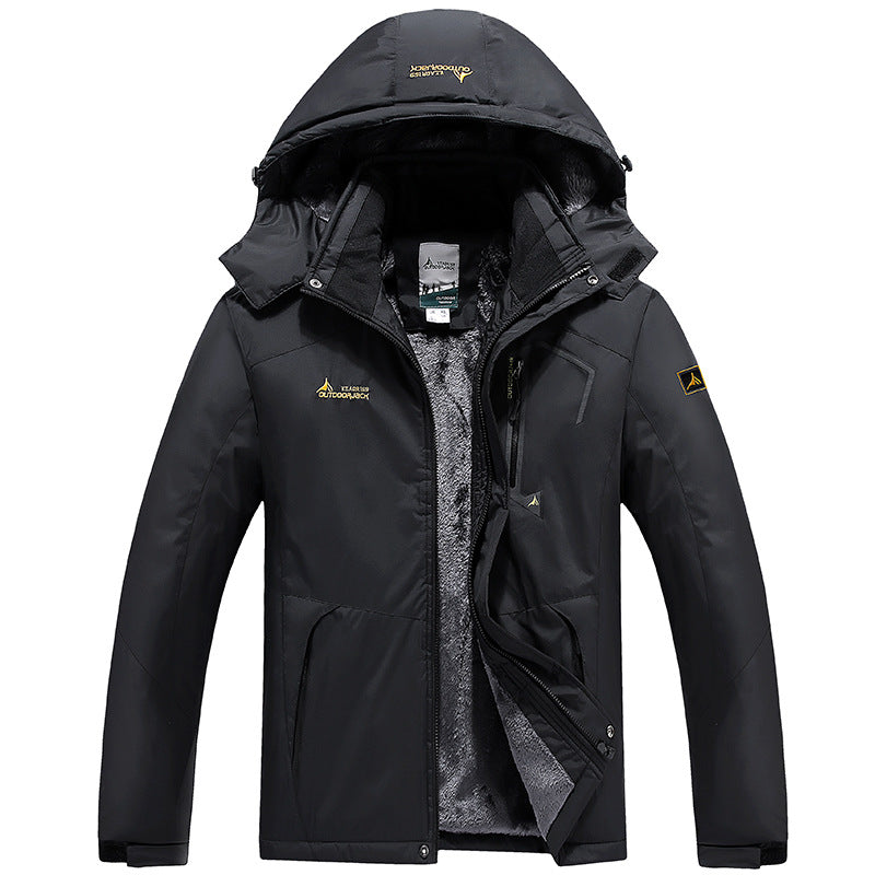 Herren multifunktionale wasserdichte Outdoorjacke mit abnehmbarem Fleece-Innenlayer und verstellbarer Kapuze Drune
