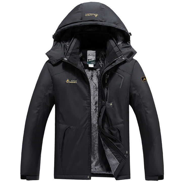 Herren multifunktionale wasserdichte Outdoorjacke mit abnehmbarem Fleece-Innenlayer und verstellbarer Kapuze Drune