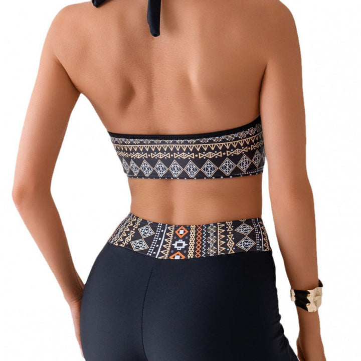 Damen High-Waist Bikini-Set mit modischem Oberteil und verstellbarem Bund Drune