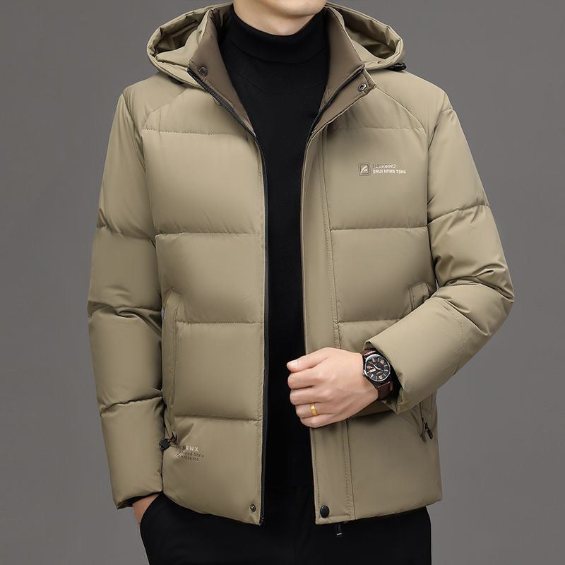 Herren Wattierte Stehkragenjacke mit wasserabweisender Oberfläche und Reißverschlusstaschen Drune