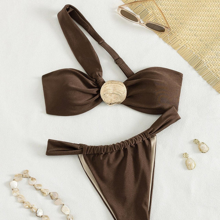 Damen Bandeau-Bikini mit schickem Schmuckdetail Drune