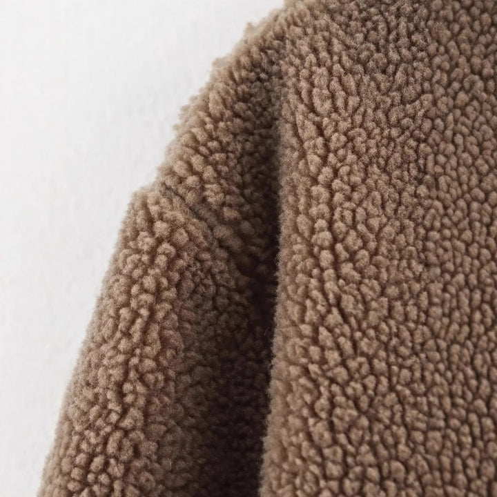Damen nan Fleecejacke mit Teddyfutter und aufgesetzten Taschen Drune