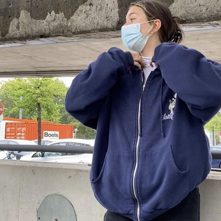 Damen Kapuzenjacke mit einzigartigem gesticktem Motiv Drune