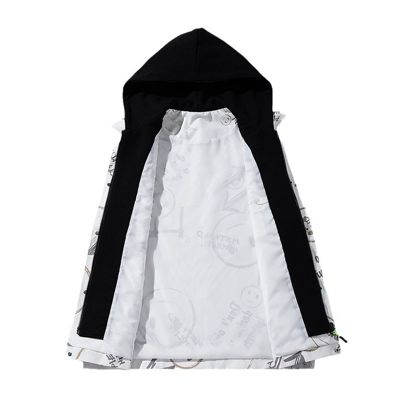 Damen Modische Kapuzenjacke mit grafischem Design Drune