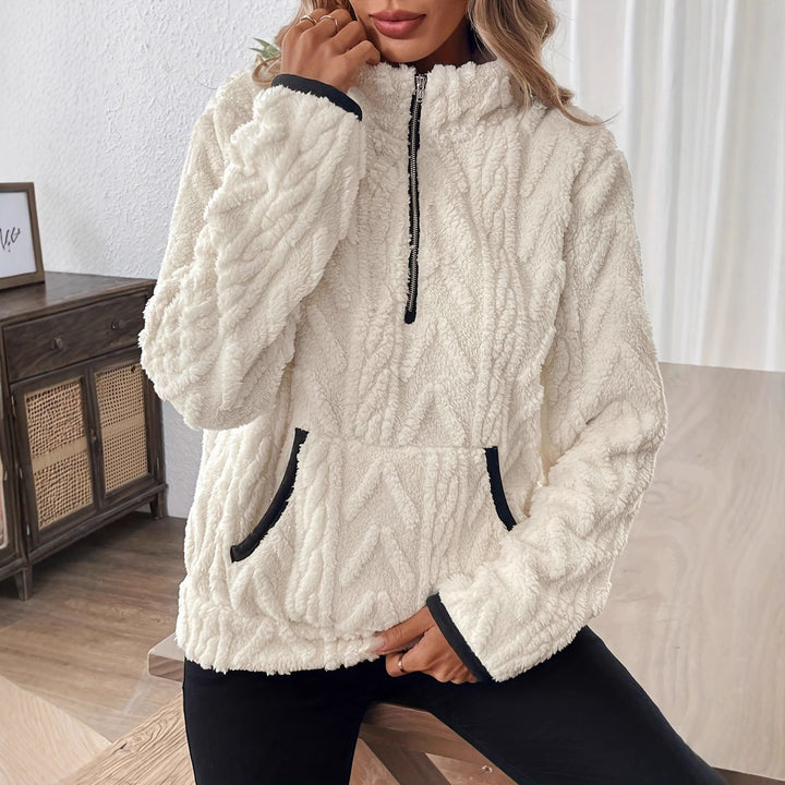 Damen Kuschelige Sweatjacke mit Stehkragen und praktischem Reißverschluss Drune