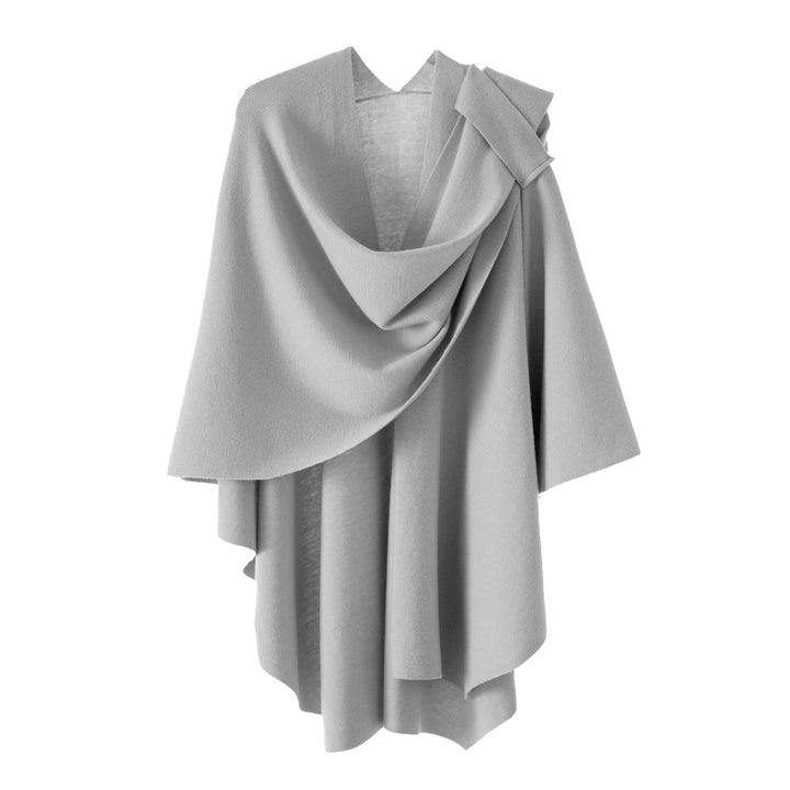 Damen Kapuzenponcho aus Feinstrick mit asymmetrischem Saum Drune
