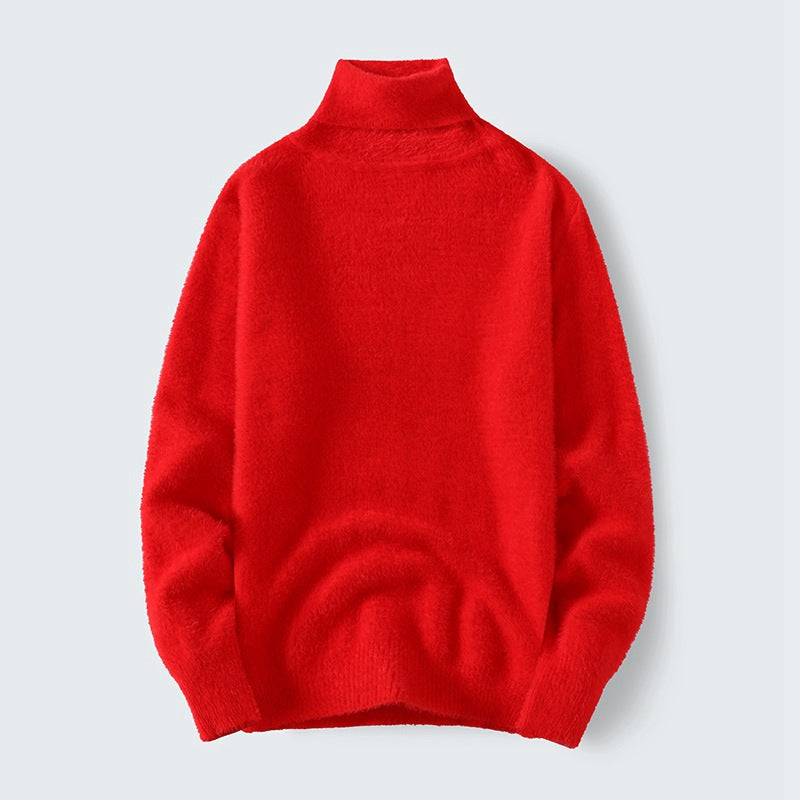 Herren warmer Rollkragenpullover aus weichem Strickstoff Drune
