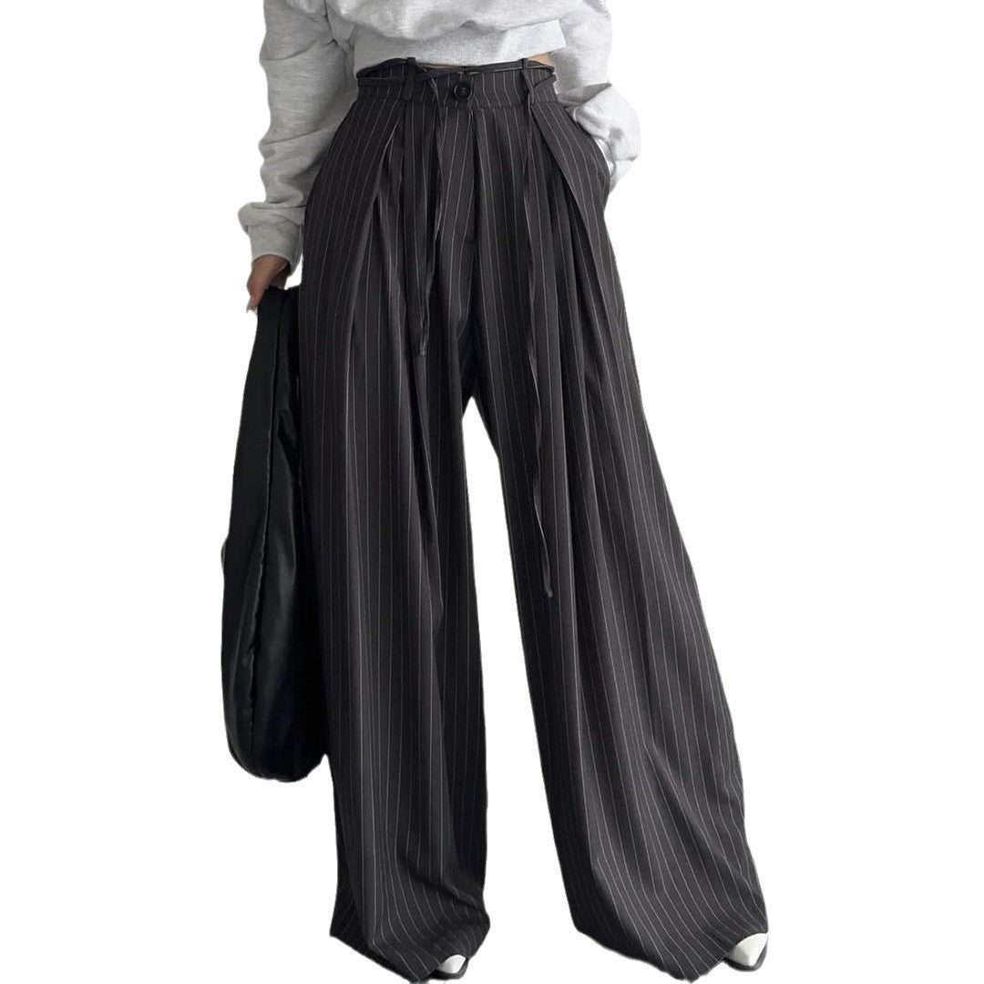 Damen Weitgeschnittene Pluderhose mit feinen Streifen Drune