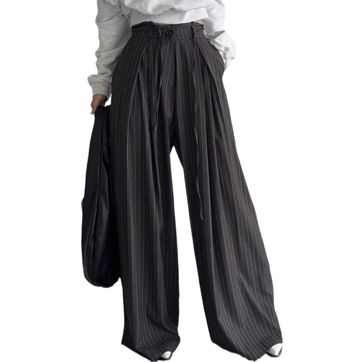 Damen Weitgeschnittene Pluderhose mit feinen Streifen Drune
