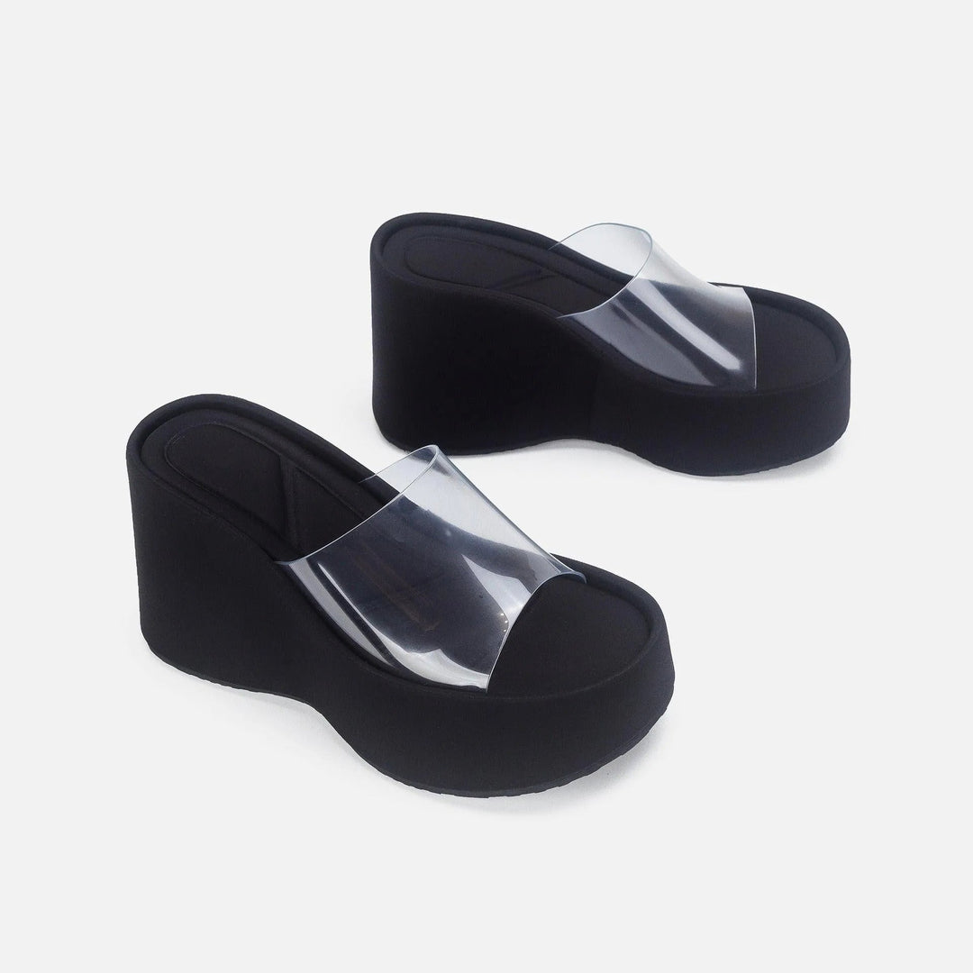 Drune | Translucent platform sandals with ankle strap