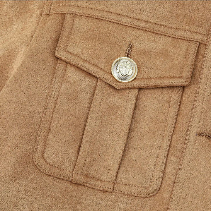 Damen Cropped Suede Jacke Drune