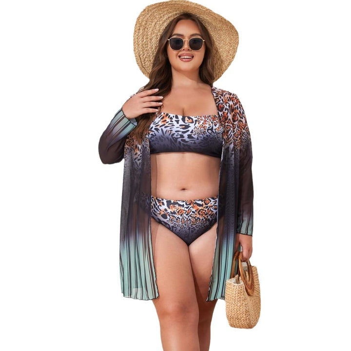 Damen Strandensemble mit Leopardmuster Drune