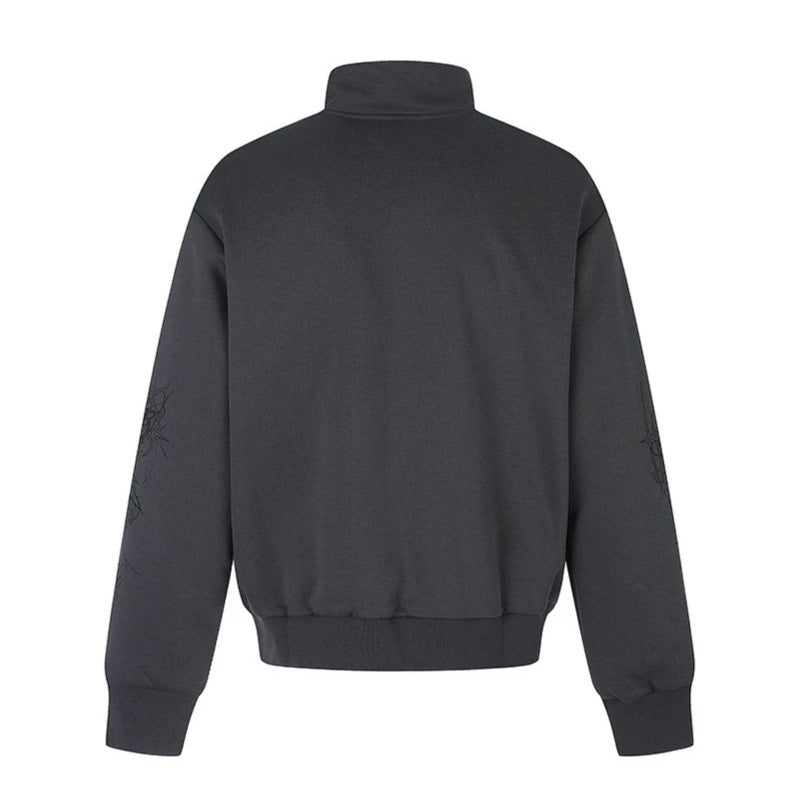 Damen Zip-Sweatjacke mit Stehkragen und Leoparden‑Union‑Jack‑Print Drune