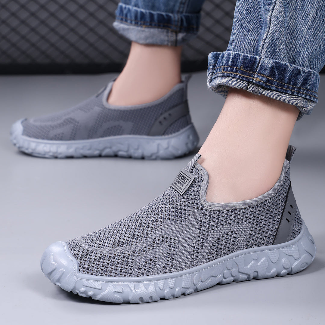 Unisex nan leichter atmungsaktiver Slip-On Strick-Walking-Schuh mit flexibler Profilsohle Drune