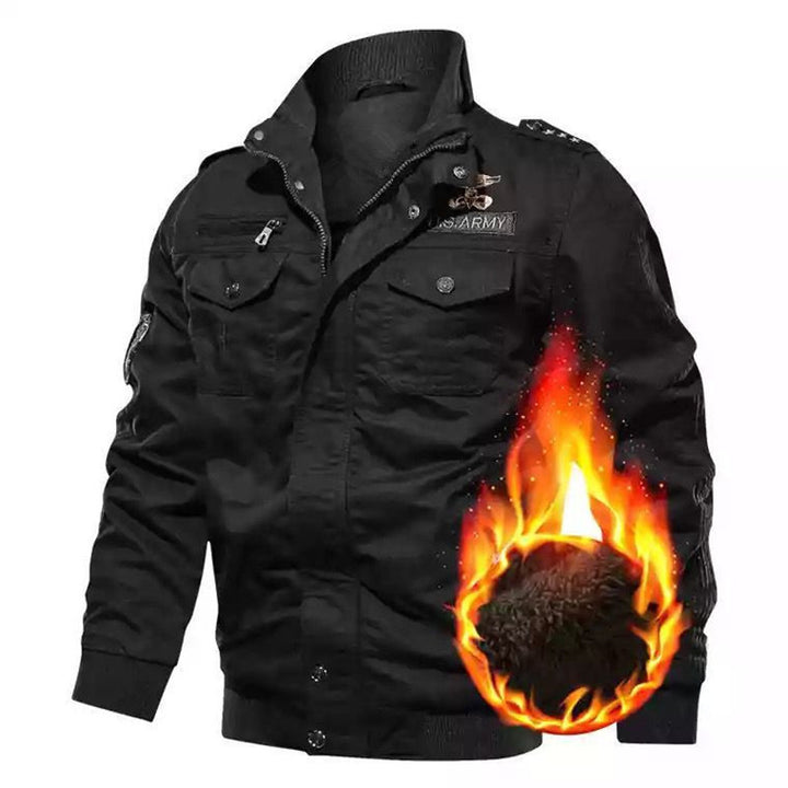 Herren Thermo-Isolierte Utility-Jacke im Fieldstil mit Rippbündchen Drune